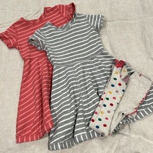 Hanna Andersson Reversible Swing Dresses and Tights